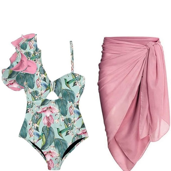 Other - Women's Bathing Suit with Wrap Skirt Swimsuit Swimwear Beach Outfit. Size L